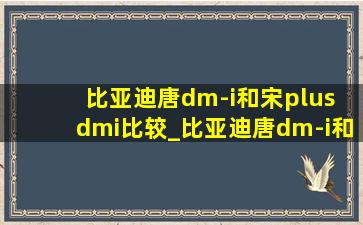 比亚迪唐dm-i和宋plus dmi比较_比亚迪唐dm-i和宋plus dmi动力